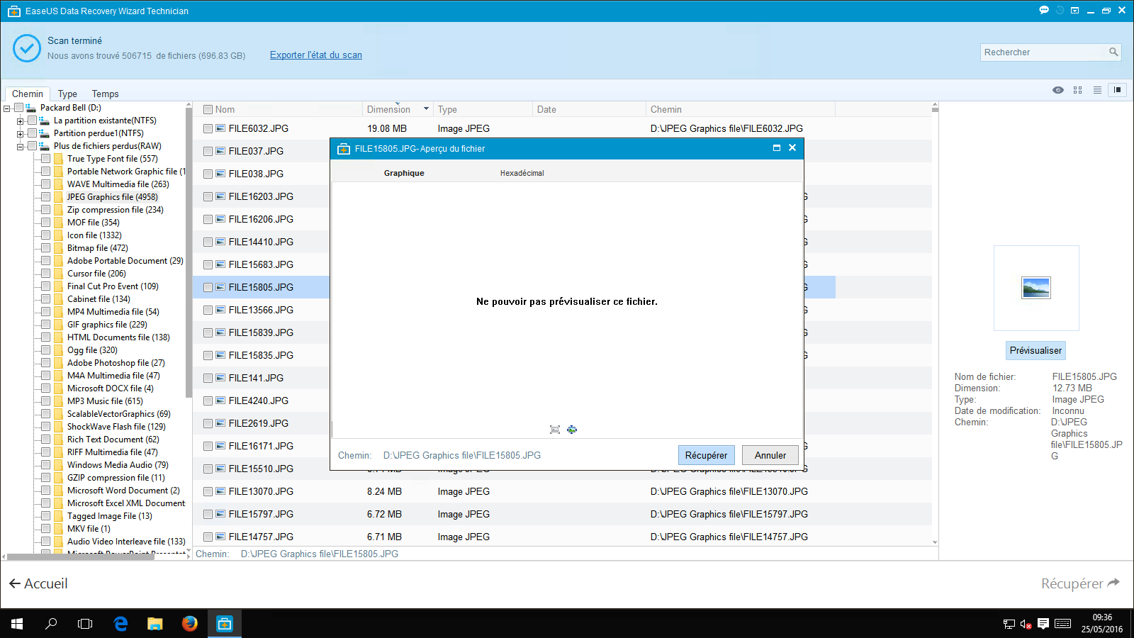 Exemples de fichiers corrompus